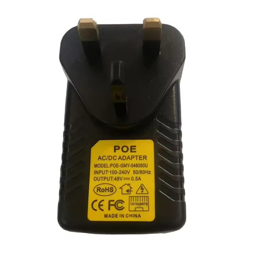 Top Selling 48v0.5a Wall Eu Uk Us Plug Poe Injector For Power Over Ethernet