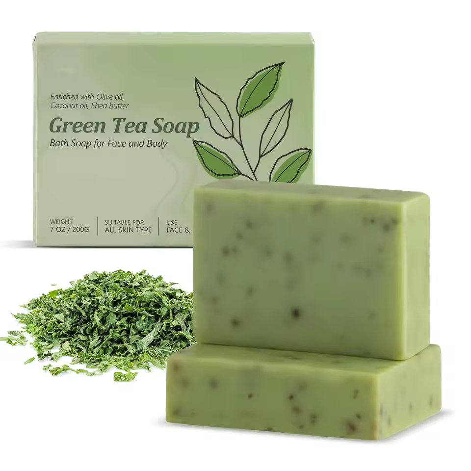 New Product Green Tea Coconut Soap Natural Vegan Anti-acne Goat Milk Soap Whitening Handmade Oatmeal Facial Bath Bath Soap