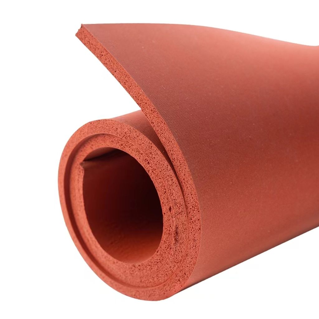 High Elasticity Rubber Sponge Sheet Red High Temperature Resistant Silicone Foam Sheet