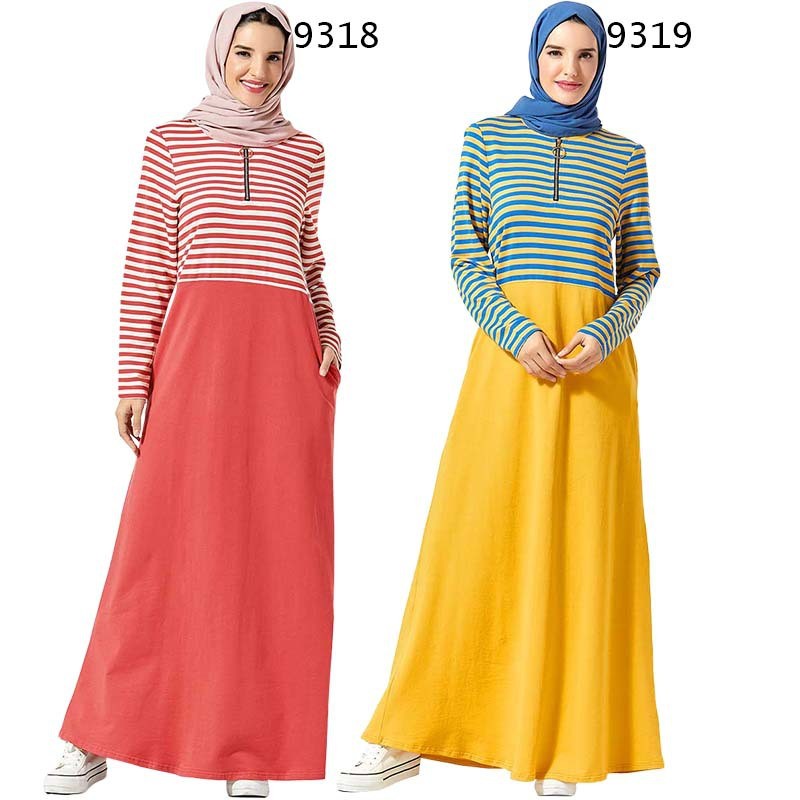 Muslim Maxi Dress Sport Dresses Long Sleeves Islamic Hijab Knitwear Abaya