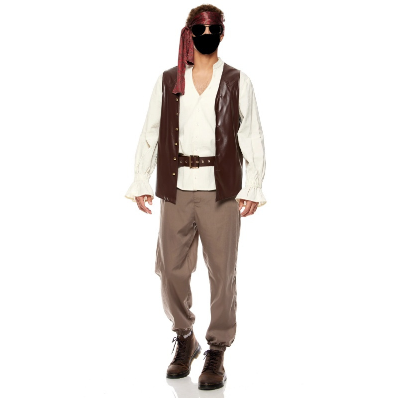 Authentic Sailing Seas Men's Pirate Costume for Halloween Parties MOQ 24 Sets Per Style 4ourcostumes