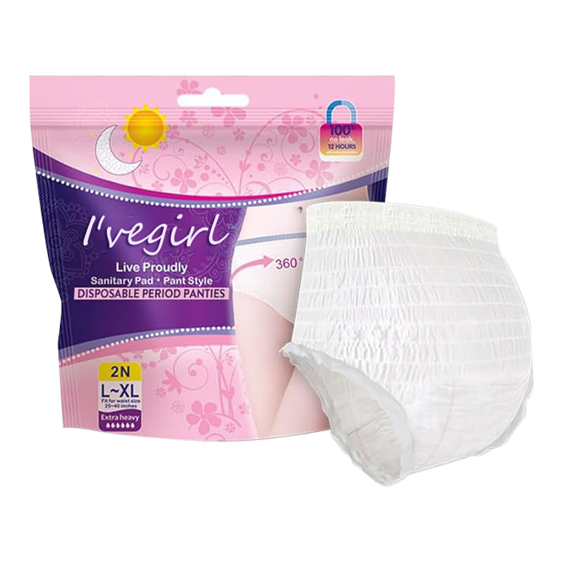 OEM China Manufacturer Overnight Heavy Flow Disposable Menstrual Sleepy Panties for Women