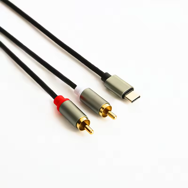 Wholesale New 2in1 Usb Type C To 2 Rca Splitter Audio Cable For Mobilephone Tablet Speaker Audio Cable