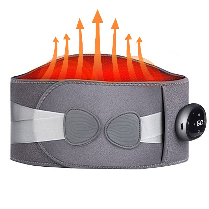 Hot Compress Adjustable Back Brace Electric Waist Massager Support Lumbar Heated Waist Belt with Massage