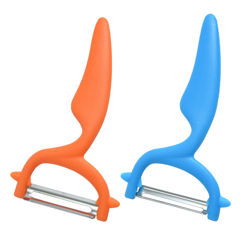 Wholesales Stocks Kitchen Plastic Household Fruit Grater Mixed Colors Stainless Steel Peeler