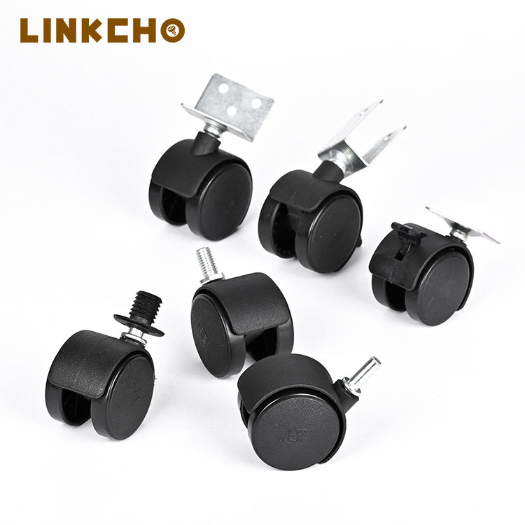 Furniture Office Chair Castors Pp Nylon Adjustable Casters 1.5 Inch Silent Universal Wheels With Brakes For Living Room