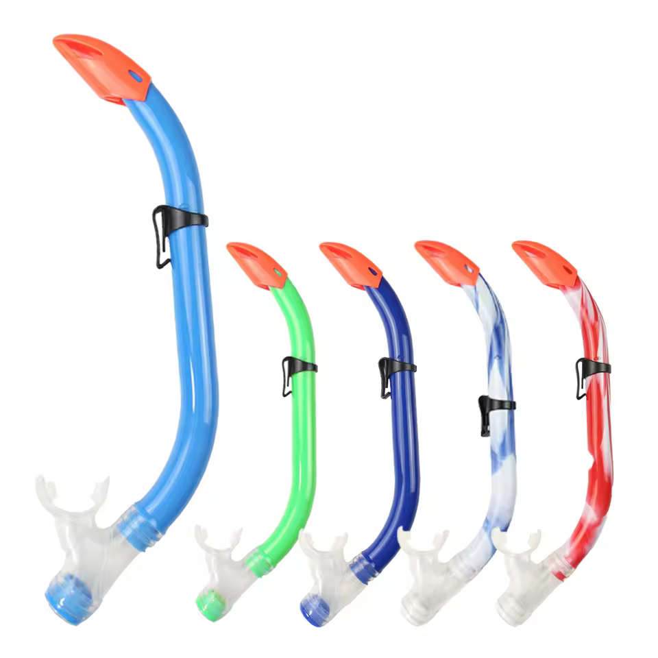 New Design Diving Equipment Supplier Silicone Mouthpiece Underwater Swimming Training Breathing Tube Semi-dry Snorkel For Kids