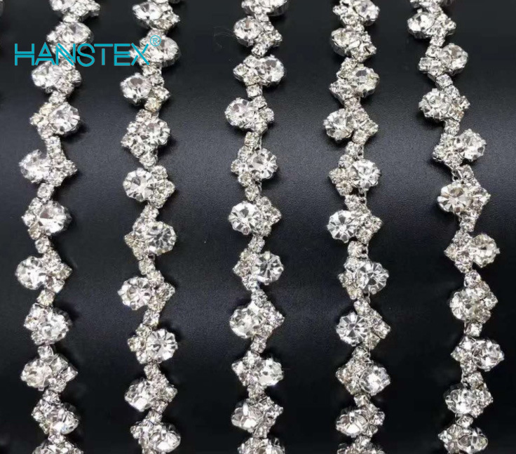 Crystal Rhinestone Cup Chain and Rhinestone Chain Trim Yard for Shoes Clothes