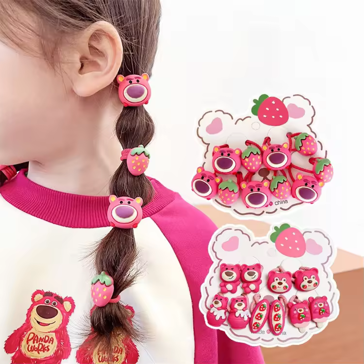 Wholesale 10pcs/set Kids Hair Accessories Girl Flower Small Cute Cartoon Elastic Hair Bands Elastic Rubber Hair Tie Headdress