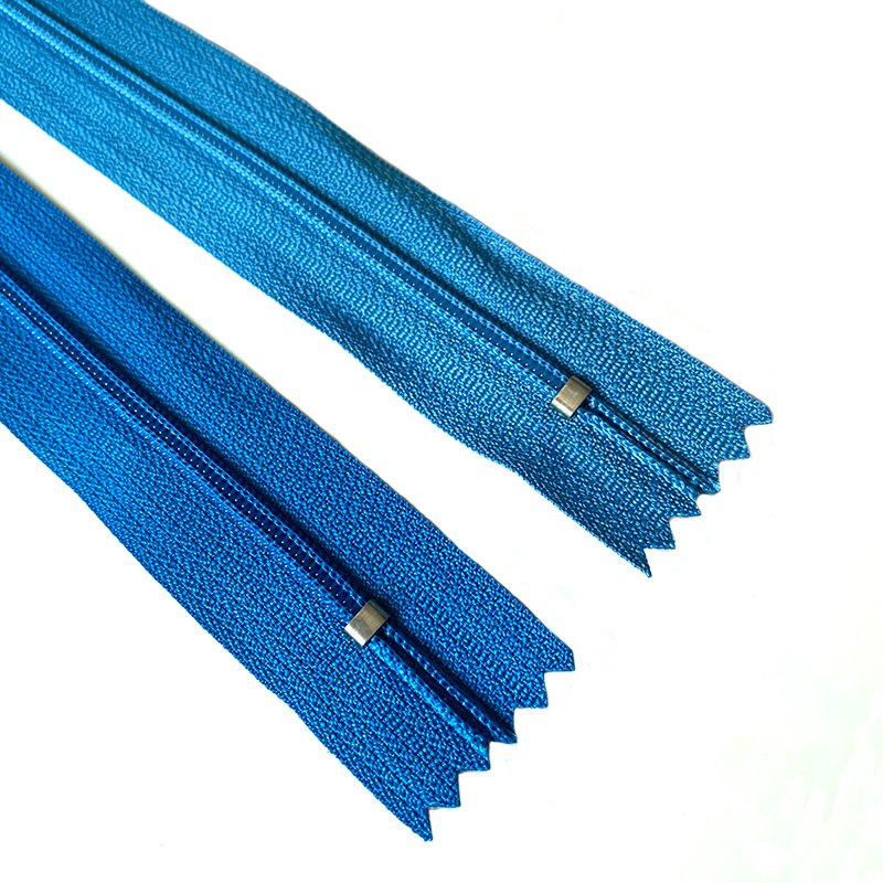 Wholesale Popular 3# Nylon Invisible Zipper Colorful Lace Fabric Tape Apparel Zippers Stock for Garments