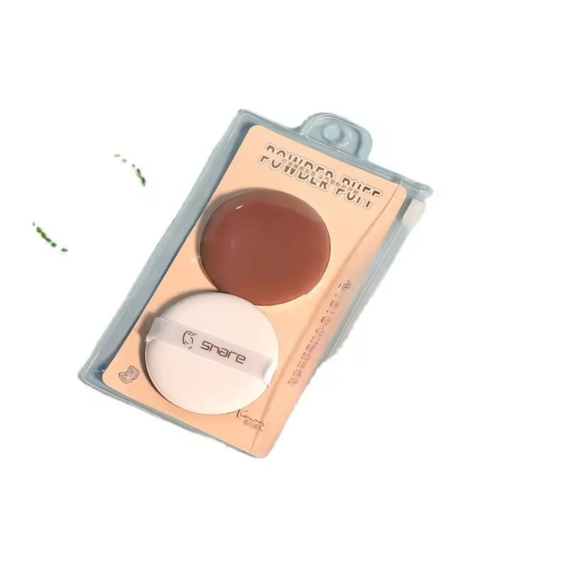 Keqi 2pcs Eco-friendly Natural Square & Triangle Shape Sponge Cosmetic Puff For Face Cleaning Foundation Powderpuff