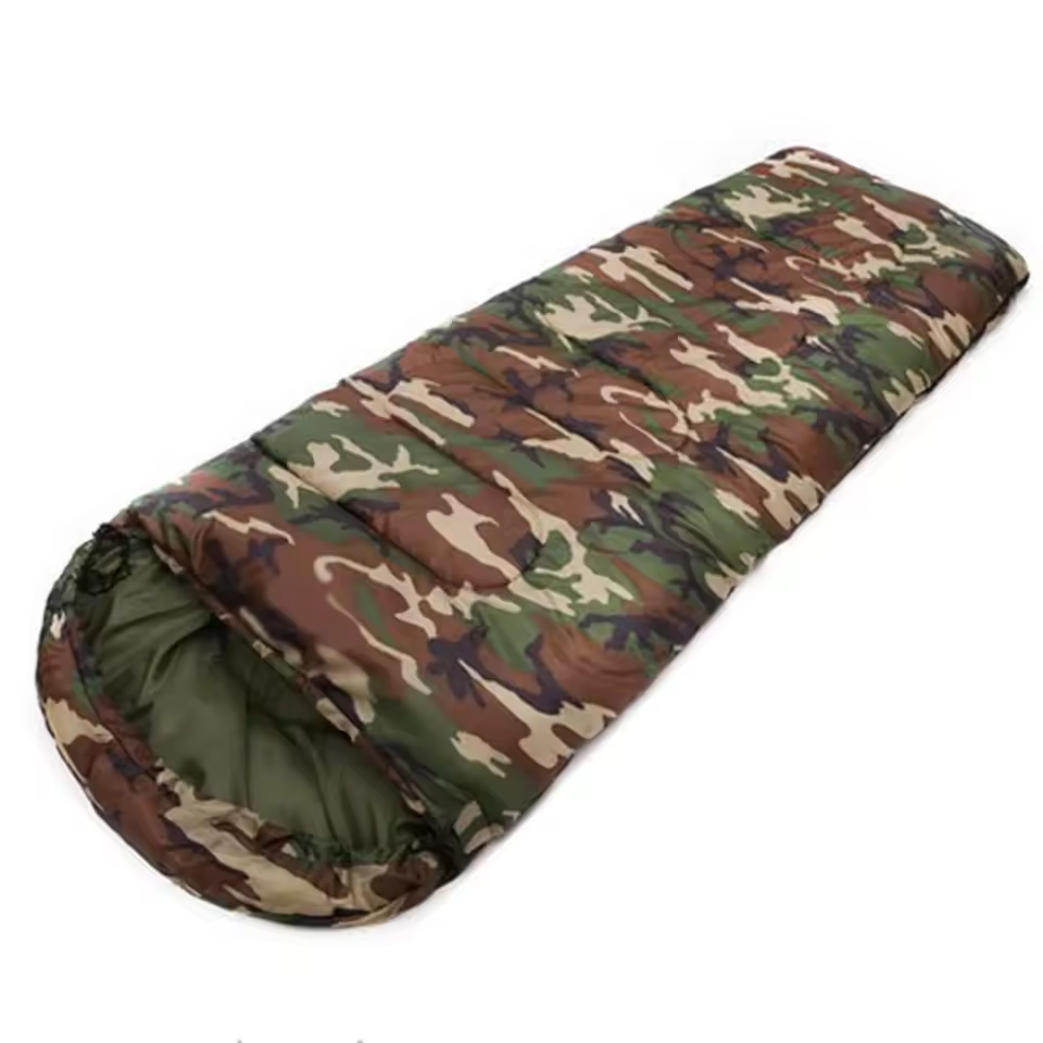 Spty-007 Cotton & Polyester Unisex Camping Sleeping Bag Envelope Style Outdoor Camouflage Design