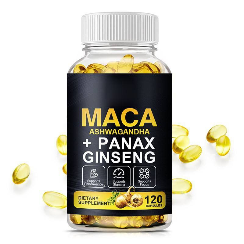 2025 Factory Wholesale Maca Ginseng Capsules With Ashwagandha Ginseng for Men Providing Energy Supplement