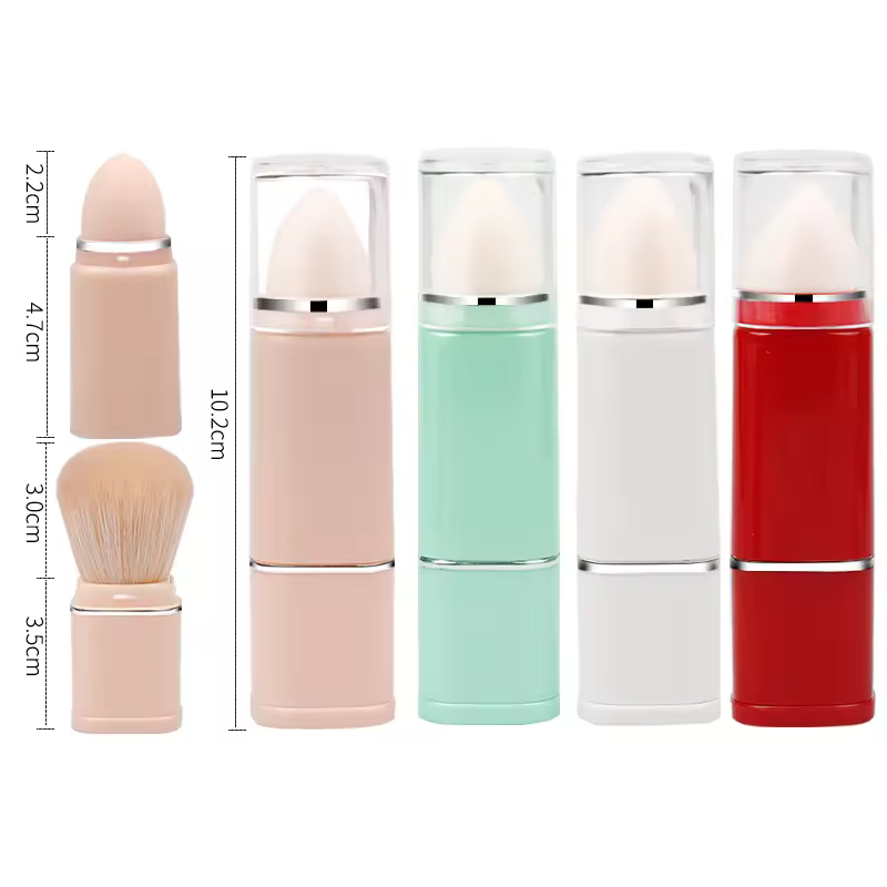 Anzini 2 In 1 Wholesale Makeup Brush Set Custom Logo Foundation Powder Brush Travel Makeup Brush With Sponge