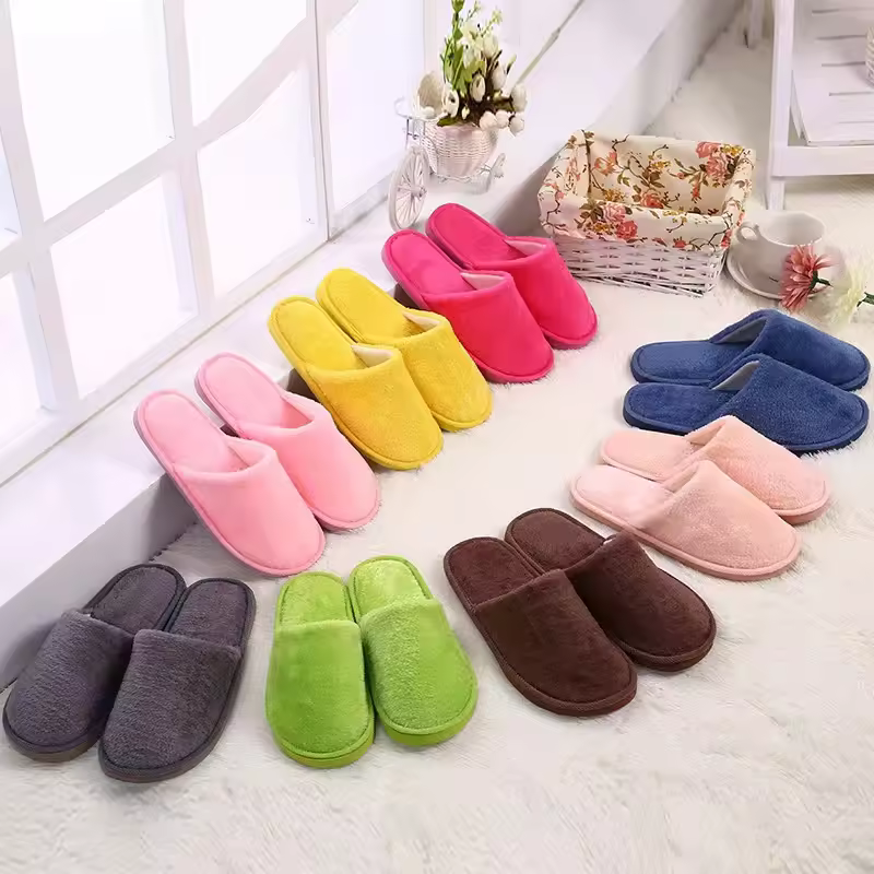 New Plush Indoor Home In Autumn Winter Wood Floor Warm Eva Month Cotton Slippers Women Men Students Home Slipper Shoes