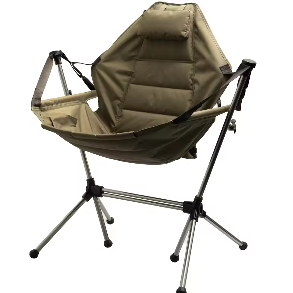 Wholesale Portable Outdoor Folding Swing Chair With Handbag Aluminum Rocking Reclining Chair Ready To Ship Low Moq Good Price