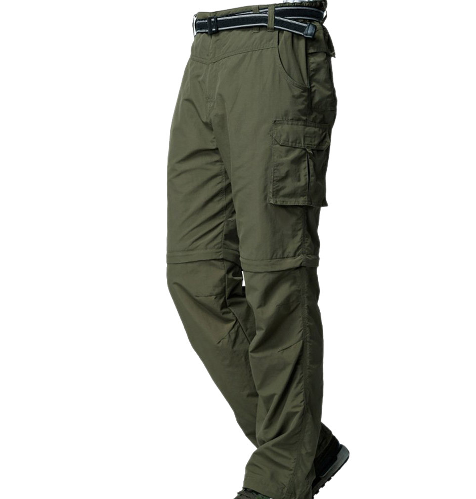 OEM Wholesale Polyester Durable Men's Hiking Pants Convertible Lightweight Zip-off Outdoor Upf 40 Quick Dry Fishing Cargo Pants