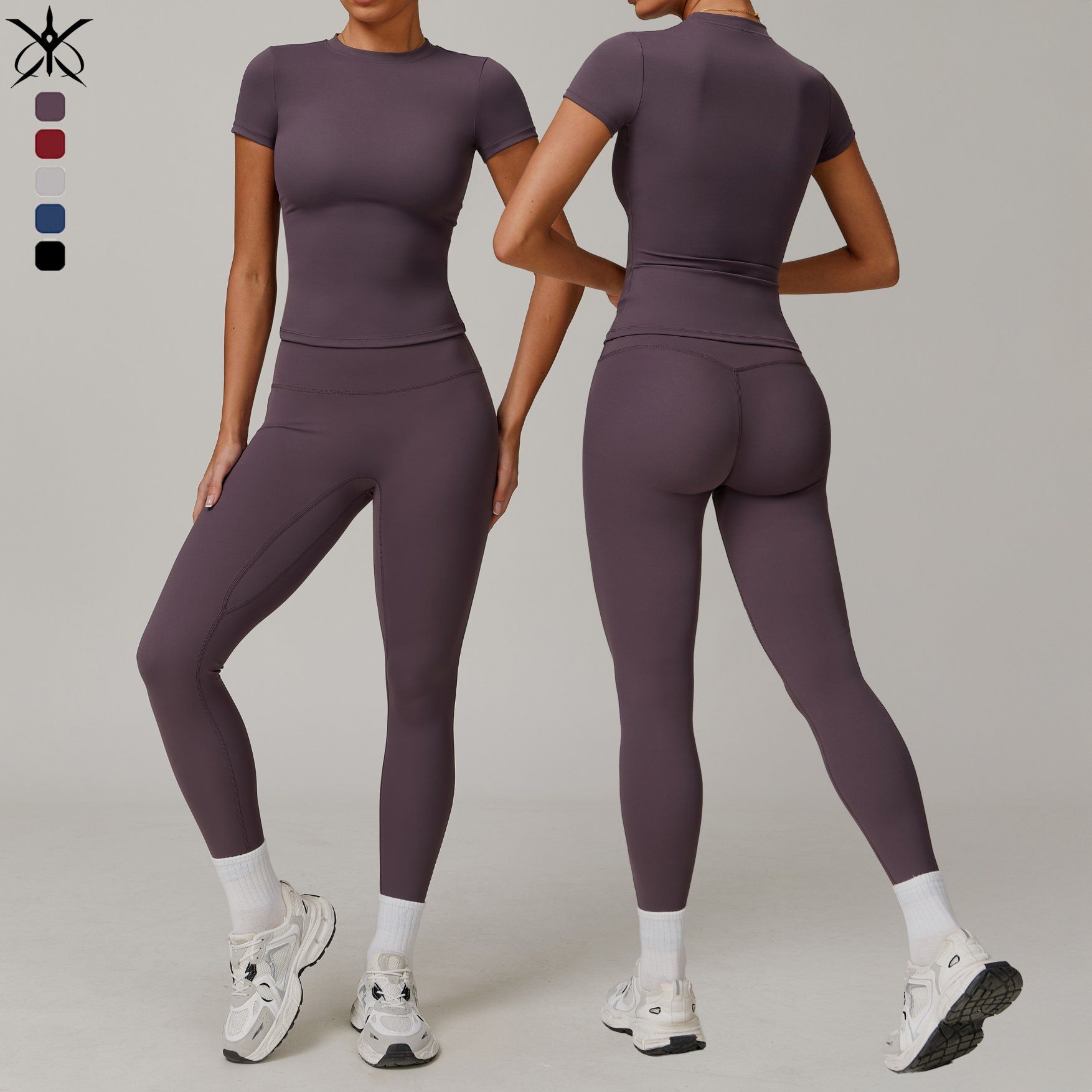 Versatile Women's Yoga Outfit with Brushed Fabric and Leggings