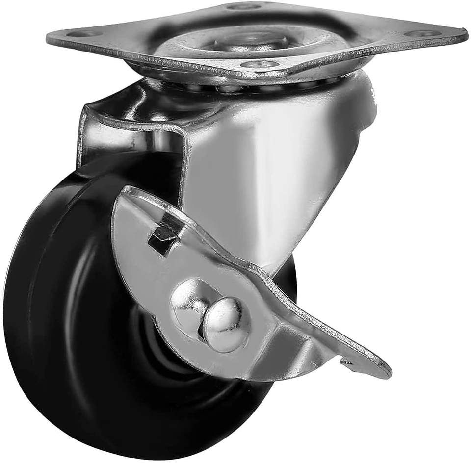 WBD Furniture Caster Swivel Wholesale 1.5inch 2Inch 3Inch Small Black Rubber Wheels Rigid/swivel Locking Caster Wheels
