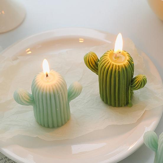 2024 New Design Professional Manufacturer Cute Mini Cactus Shape Scents Candle Supplies Making Scented Plants Soy Candles for Birthdays and Weddings