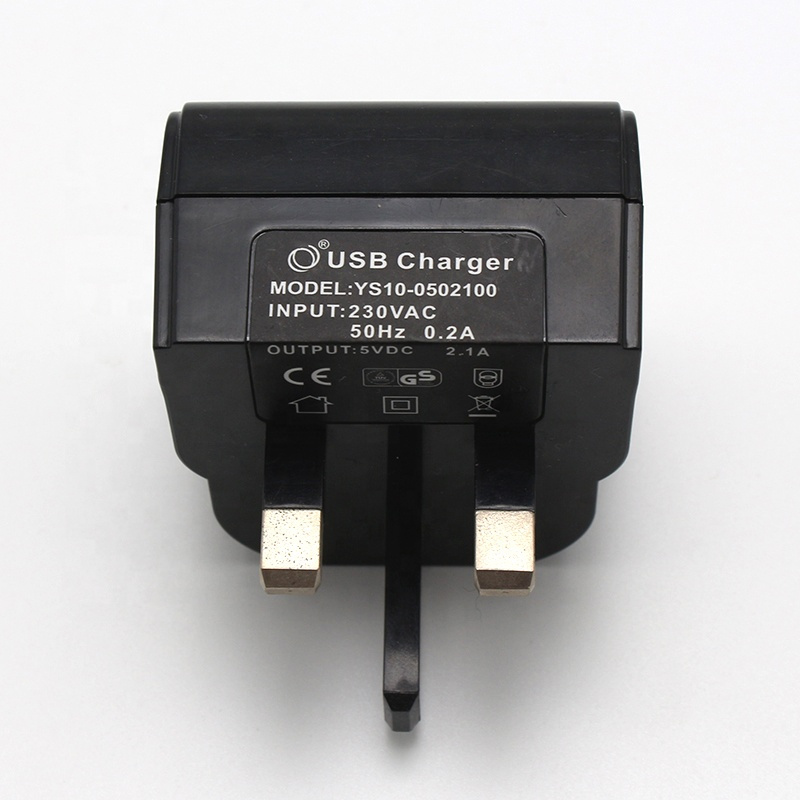 High Quality Medical Power USB Adapter Socket UK Plug 5V 2.1A Charger for Home Appliance Medical Adapter