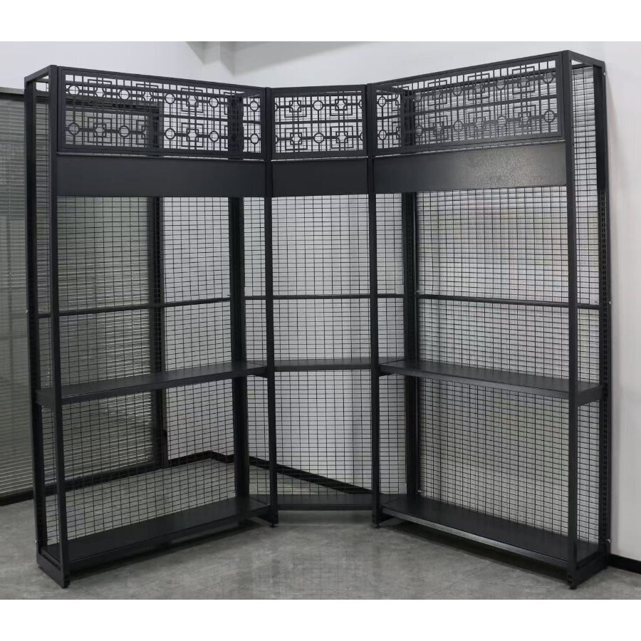 Premium Metal Wire Mesh Display Gondola Racks for Supermarkets Shelves