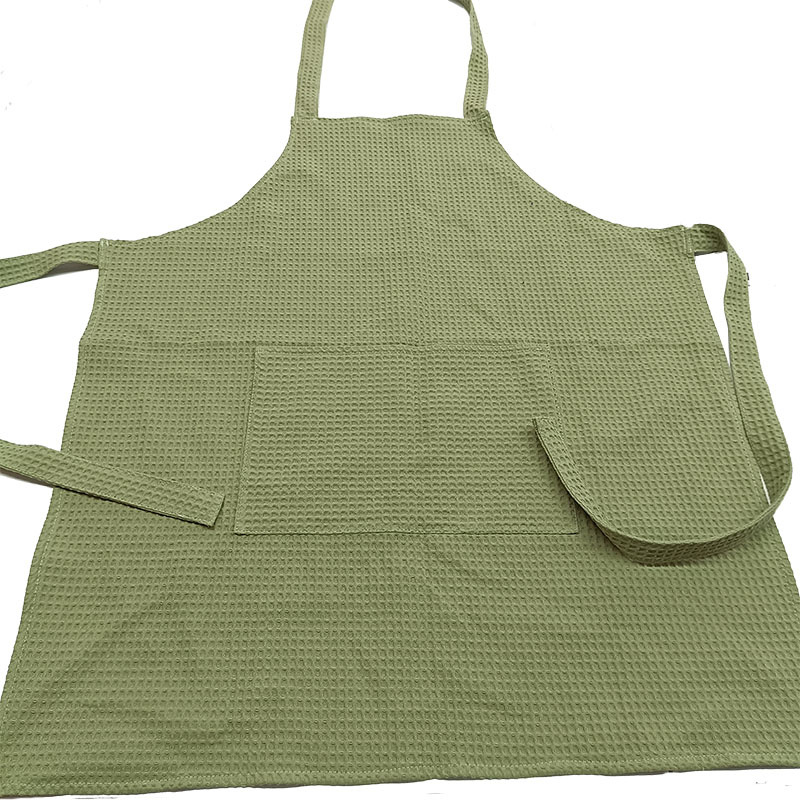 Esun Household Cleaning Product Microfiber Waffle Weave Kitchen Apron Gloves and Cleaning Cloth 4-Piece Set