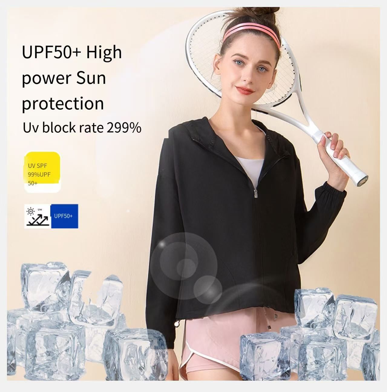 Sunscreen Clothing for Women, UV Resistant Lightweight and Breathable Hooded Quick Drying Cool Jacket