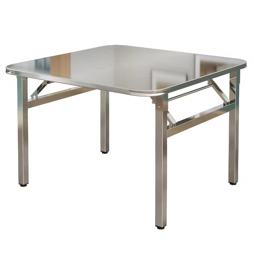 Lightweight Portable Stainless Steel Folding Table Outdoor Camping Picnic Bbq Coffee Table Rust-resistant Patio Garden Furniture