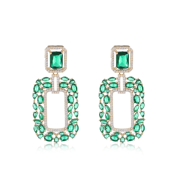 Best-Seller Shiny Gold Plated Pink Zirconia Brass Drop Earrings