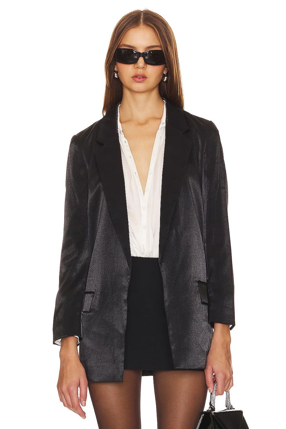 Hot Sale Fashion Trendy Vintage Women Suit Leather Jacket Oversize Leather Blazer