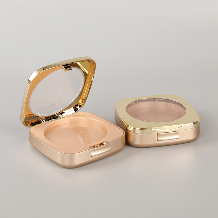 Cosmetic Packaging Gold Empty ABS Plastic Powder Compact Jar
