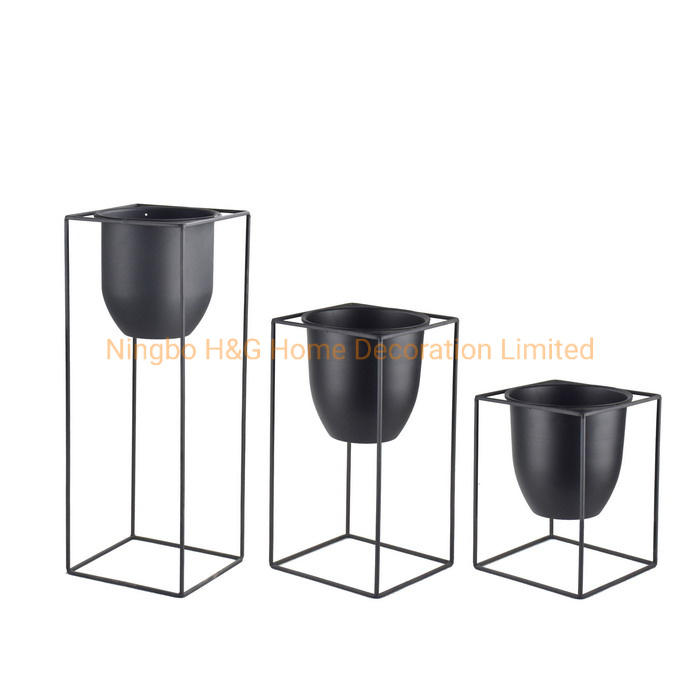 Indoor Square Plant Pot Home Decoration Planter Metal Wire Planter