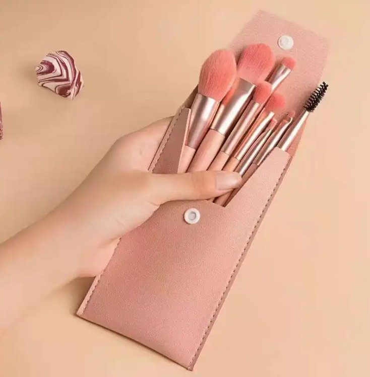 Online Wholesale in Stock Portable Mini 8PCS Pink Makeup Brush Set Nylon Hair Makeup Brushes Make up Tools Kit Professional Mini Makeup Brush Set