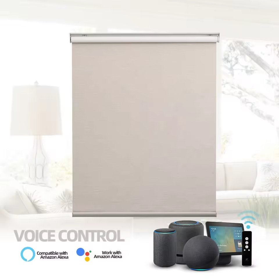 Smart Life Tuya Alexa Remote Control Google Drive Roller Blinds Blackout Blind Shade Curtain Kits Zip Screen
