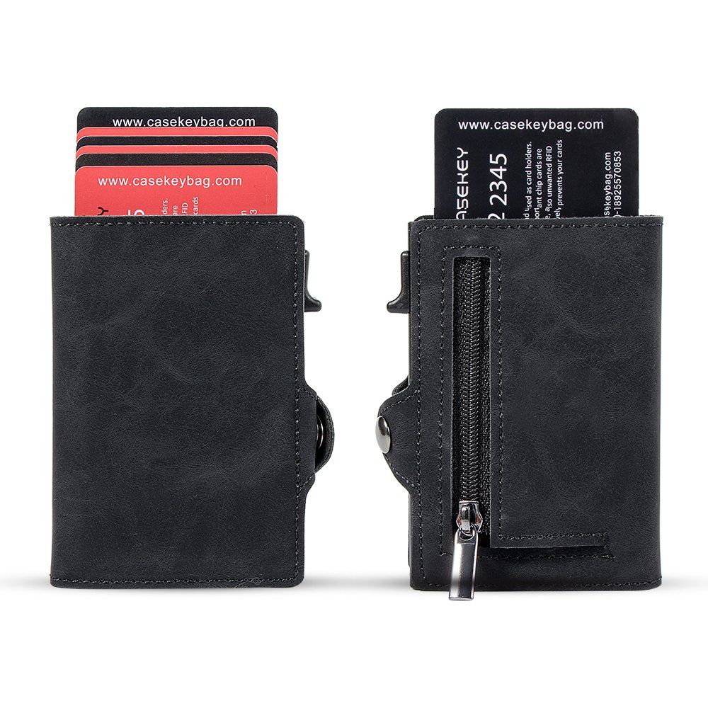 Pop up PU Leather Money Clip Zipper Coin Purse Designer Case Luxury Wallet for Men Wallet Tracker Hole