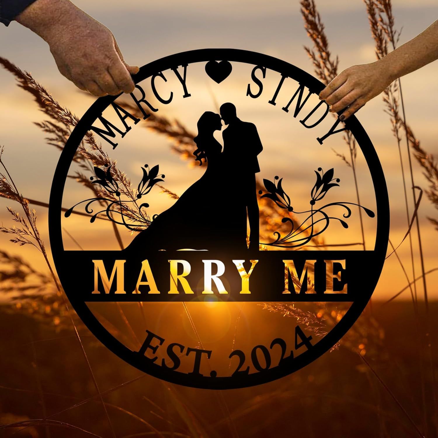 Drop Shipping Wedding Date Sign Personalized Wedding Metal Art