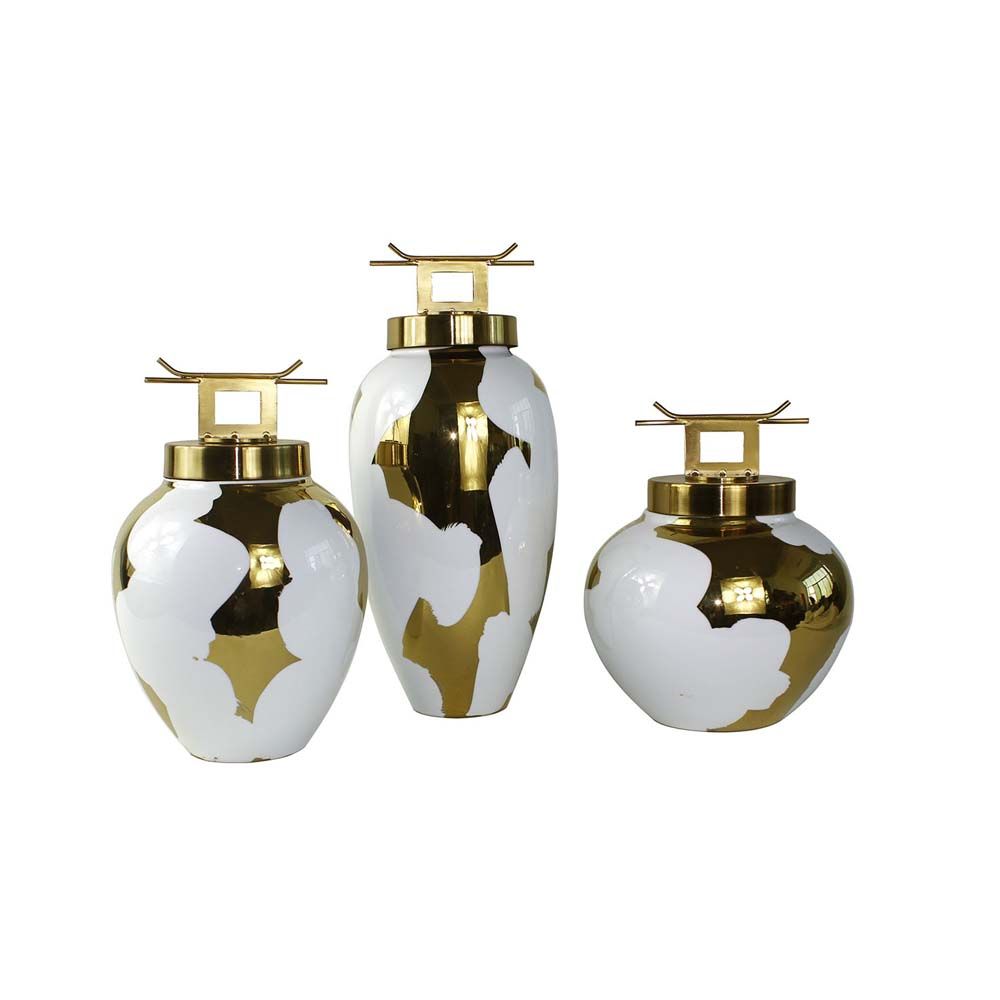 Home Decoration Classical Ceramic Jars Porcelain Jars Living Room Decorative Jar Set