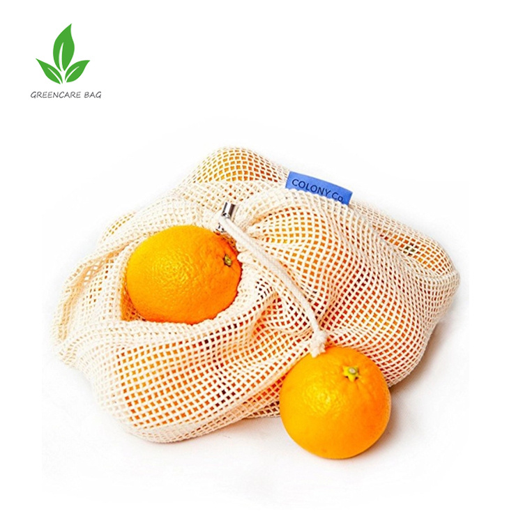 Reusable Organic Cotton Produce Bags Set for Grocery Shopping Fruit Vegetable Cotton Mesh Laundry Bag Washable