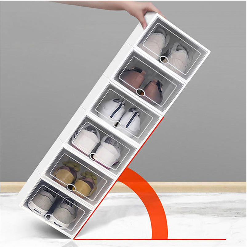 Transparent Stackable Shoe Box with Dust-Proof Feature for Organizing Shoe Box