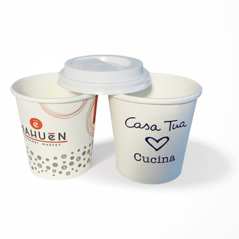 Factory Wholesale Eco-Friendly Biodegradable Disposable Paper Coffee Cups White Color with Lid