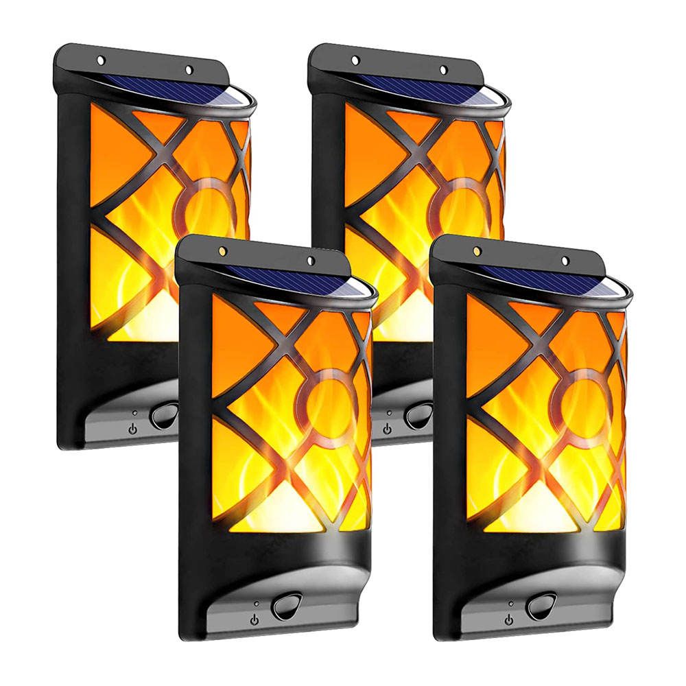 Outdoor Waterproof Flickering Dark Solar Powered Wall Mounted Night Light