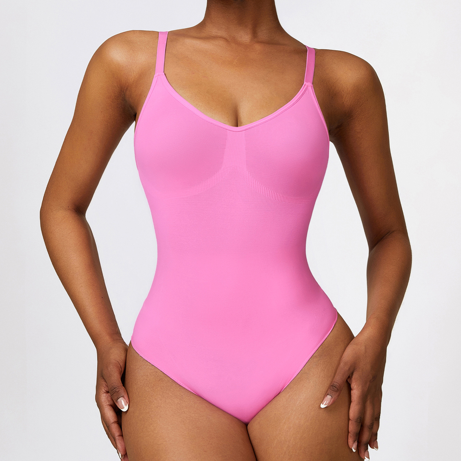 Tummy Control Seamless Yoga Bodysuit Sleeveless Adjustable Straps Sculpting Body Shapewear