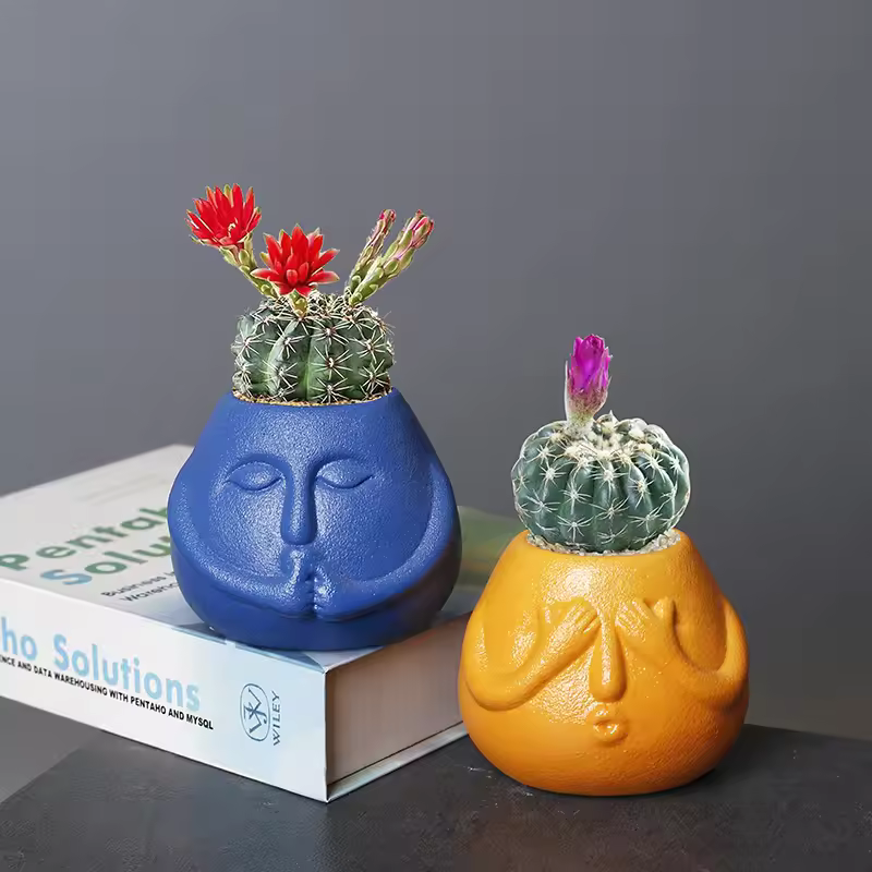 Mr. Potato Head Inspired Personalized Ceramic Flower Pot Colorful Succulent Planter For Home Office Ornament Desktop Decoration