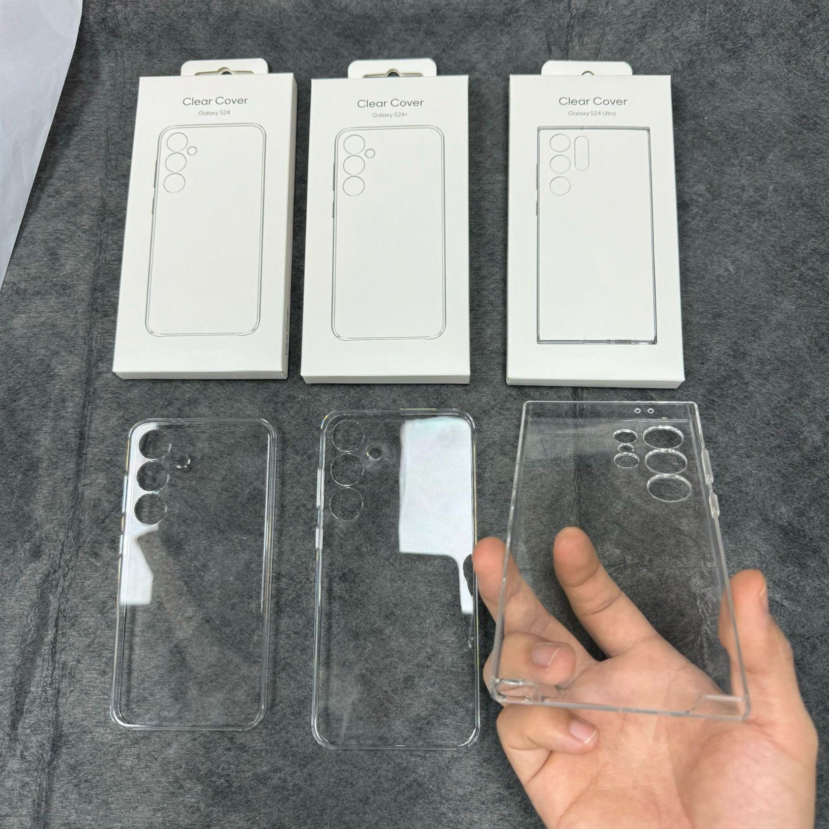 High Transparent Anti-Yellow Anti-Scratch Official Ultra-Thin Clear Phone Case S22ultra S23fe S24 Camera Lens Protector Cover