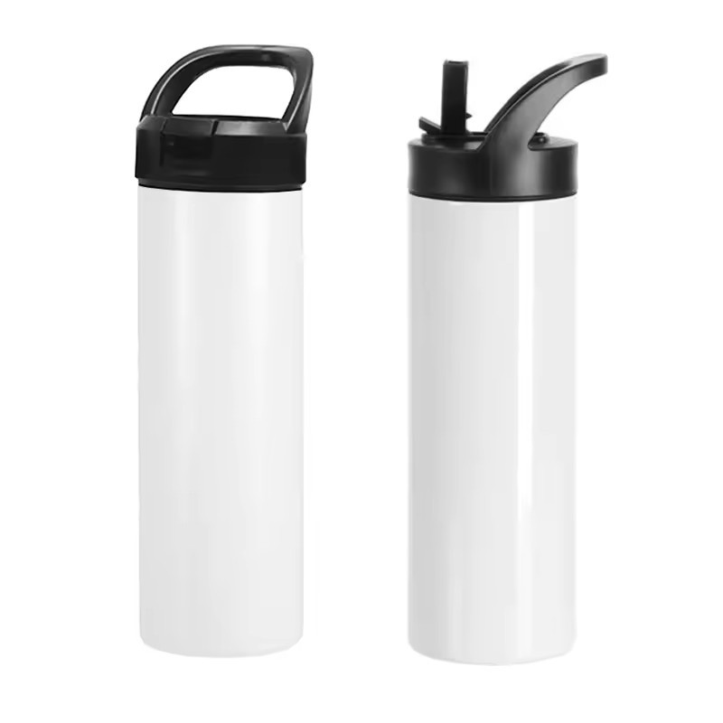 Htpmart Sublimation Tumbler 20oz Triple-Insulated Stainless Steel Sports Water Bottle with Straw Lid Blank Sublimation Cup