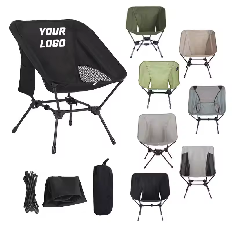 In Stock Lightweight Aluminium Iron Foldable Moon Chair For Outdoor Portable Garden Camping And Beach Folding Chair