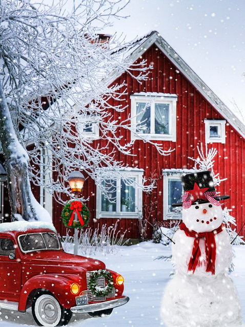 Funny Santa Claus and Snowman Canvas Painting HD Print Tradition Wall Art Poster Picture for Christmas Living Room Home Decor