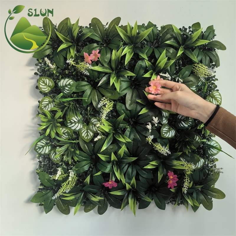 Distributor Price Green Flower Wall Plants Roll Artificial Supermarket Grass Wall