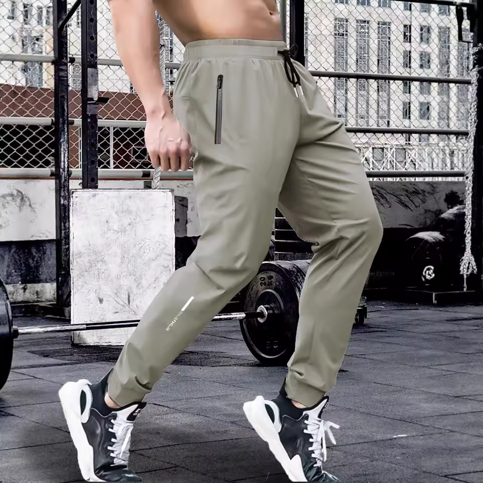 Men's Athletic Pants With Zipper Pockets Hot Stretch Workout Sweatpants Lightweight Joggers For Men Running Active Cooling Pants
